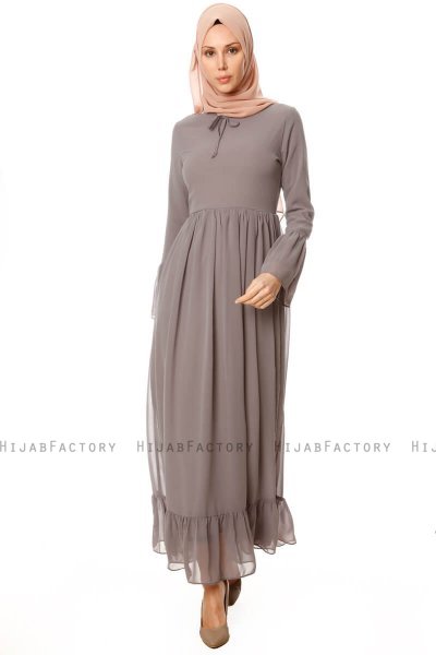 Samiya - Grå Chiffon Kjole - Burun