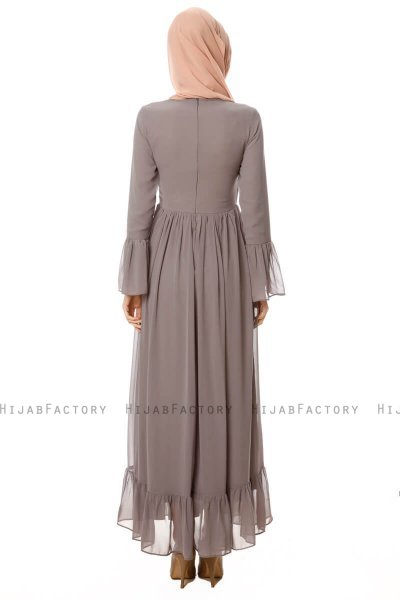 Samiya - Grå Chiffon Kjole - Burun