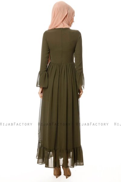 Samiya - Khaki Chiffon Kjole - Burun