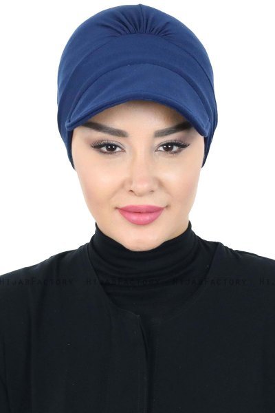 Sandra - Marineblå Bomull Turban - Ayse Turban