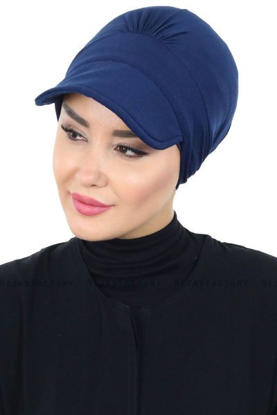 Sandra - Marineblå Bomull Turban - Ayse Turban