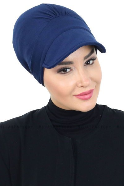 Sandra - Marineblå Bomull Turban - Ayse Turban