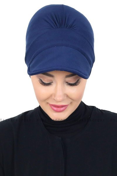 Sandra - Marineblå Bomull Turban - Ayse Turban