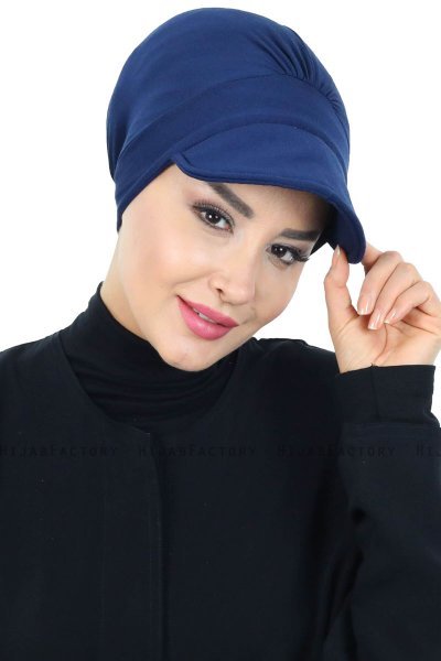 Sandra - Marineblå Bomull Turban - Ayse Turban