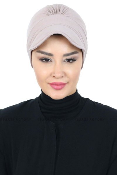 Sandra - Taupe Bomull Turban - Ayse Turban