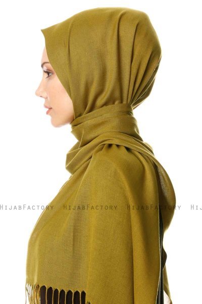 Selin - Olivengrønn Pashmina Hijab - Özsoy