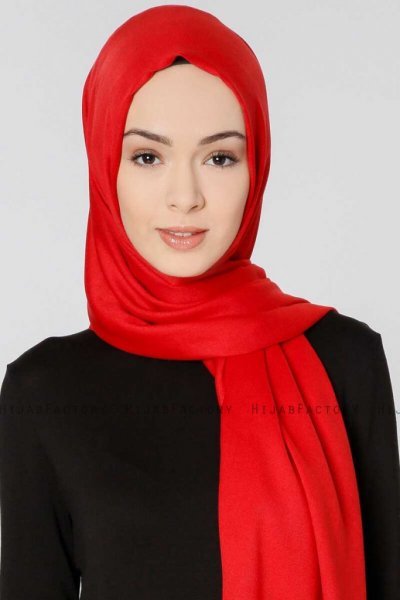 Selin Röd Pashmina Hijab Özsoy 160211b