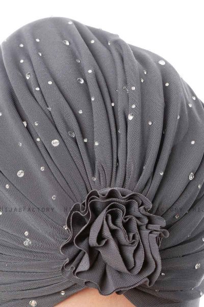 Shereen - Antrasitt Crepe Chiffon Turban - Sehr-i Sal