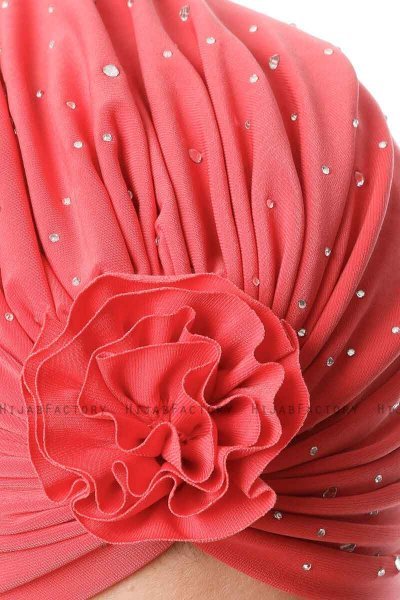 Shereen - Bringebærrød Crepe Chiffon Turban - Sehr-i Sal