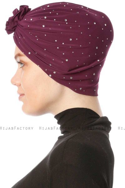 Shereen - Lilla Crepe Chiffon Turban - Sehr-i Sal