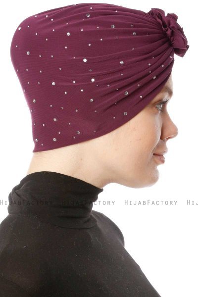 Shereen - Lilla Crepe Chiffon Turban - Sehr-i Sal