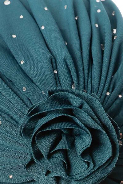 Shereen - Mørk Grønn Crepe Chiffon Turban - Sehr-i Sal