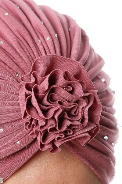 Shereen - Mørk Rosa Crepe Chiffon Turban - Sehr-i Sal