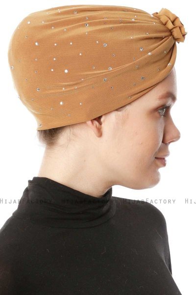 Shereen - Sennepsgul Crepe Chiffon Turban - Sehr-i Sal