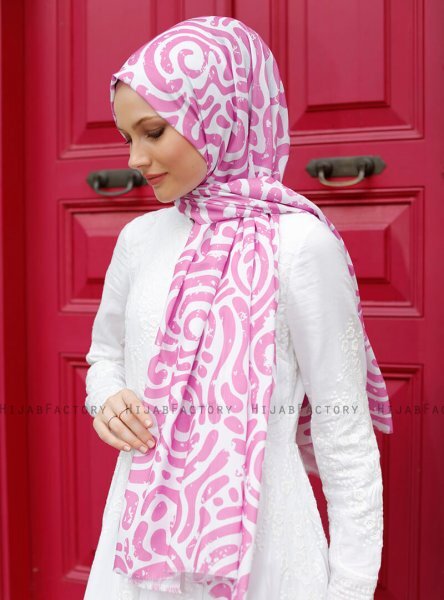 Yumna - Rosa Mønstret Hijab