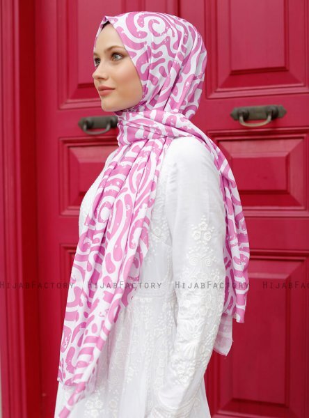 Yumna - Rosa Mønstret Hijab