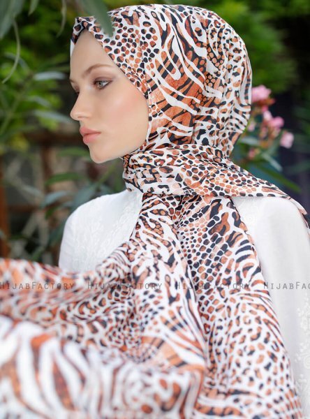 Yumna - Brun Mønstret Hijab