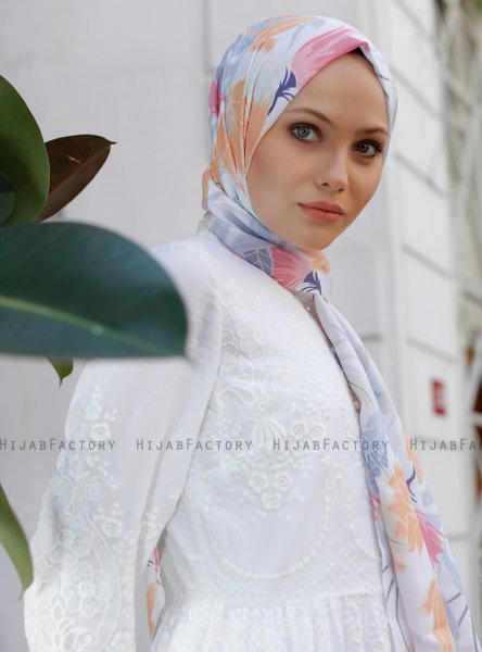 Yumna - Mørk Rosa Mønstret Hijab