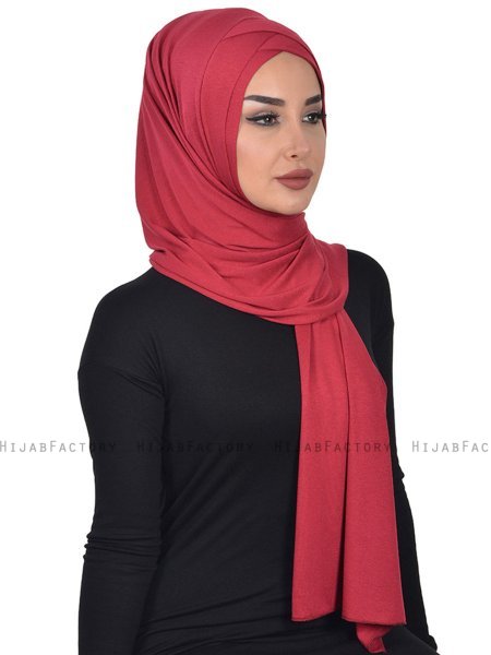 Sofia - Bordeaux Praktisk Bumull Hijab