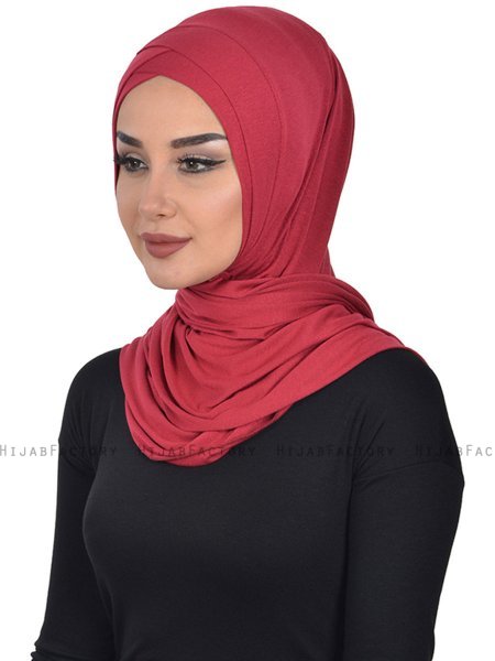 Sofia - Bordeaux Praktisk Bumull Hijab