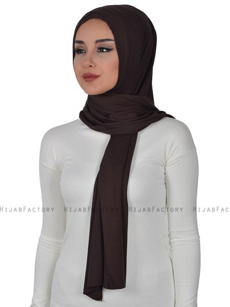 Sofia - Brun Praktisk Bumull Hijab