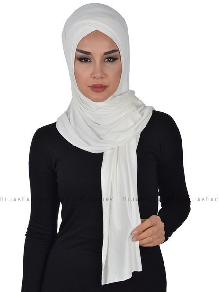 Sofia - Creme Praktisk Bumull Hijab