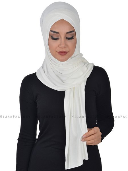 Sofia - Creme Praktisk Bumull Hijab