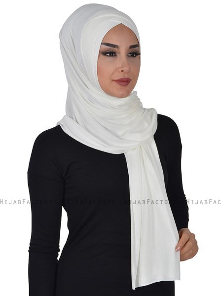 Sofia - Creme Praktisk Bumull Hijab