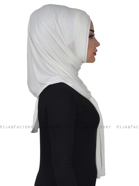 Sofia - Creme Praktisk Bumull Hijab