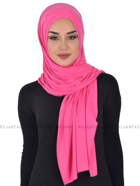 Sofia - Fuchsia Praktisk Bumull Hijab