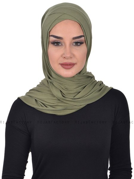 Sofia - Khaki Praktisk Bumull Hijab
