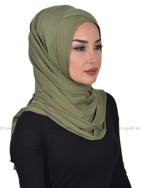 Sofia - Khaki Praktisk Bumull Hijab