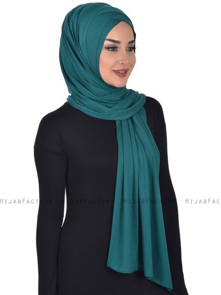Sofia - Mørk Grønn Praktisk Bumull Hijab