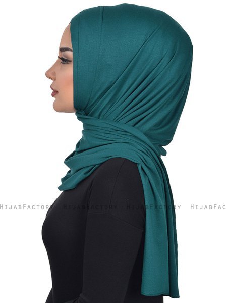 Sofia - Mørk Grønn Praktisk Bumull Hijab