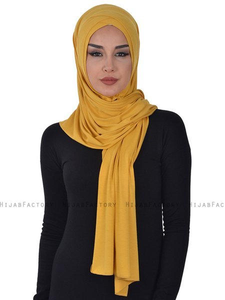 Sofia - Sennepsgul Praktisk Bumull Hijab