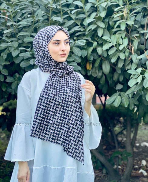 Soheila - Svart & Brun Mønstret Bomull Hijab