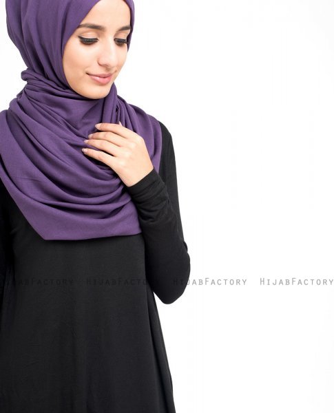 Sweet Grape Plommon Bomull Voile Hijab 5TA14b