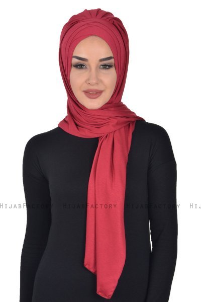 Tamara - Bordeaux Praktisk Bumull Hijab