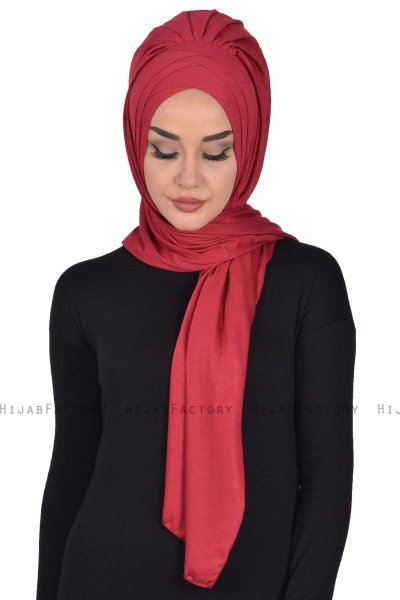 Tamara - Bordeaux Praktisk Bumull Hijab