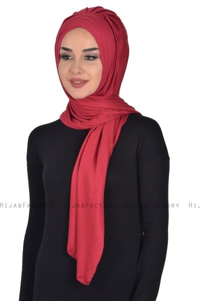 Tamara - Bordeaux Praktisk Bumull Hijab