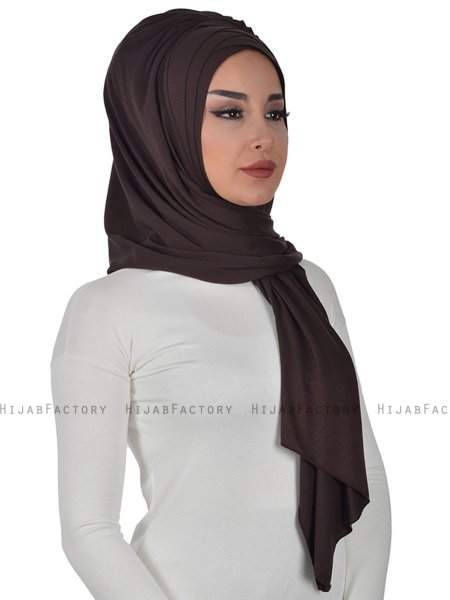 Tamara - Brun Praktisk Bumull Hijab