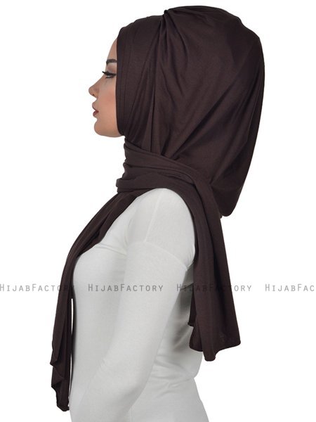Tamara - Brun Praktisk Bumull Hijab
