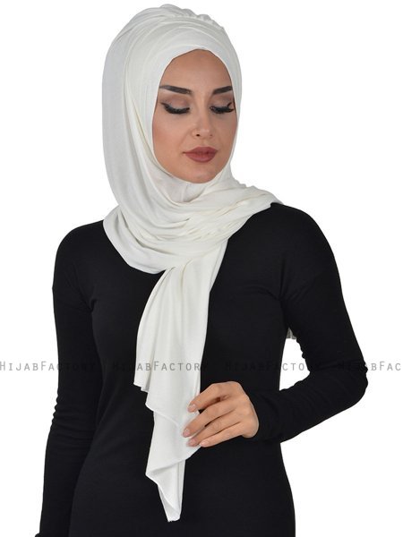 Tamara - Creme Praktisk Bumull Hijab