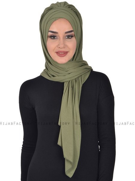 Tamara - Khaki Praktisk Bumull Hijab