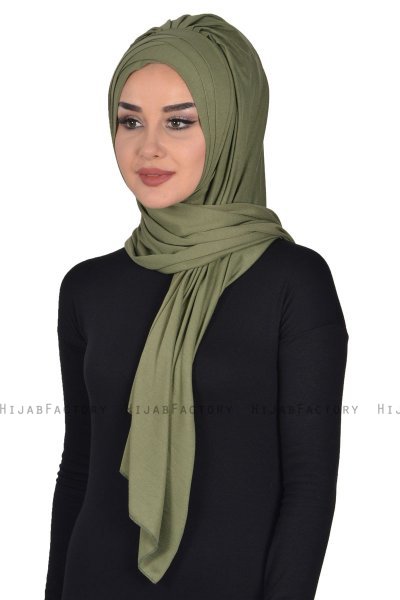 Tamara - Khaki Praktisk Bumull Hijab