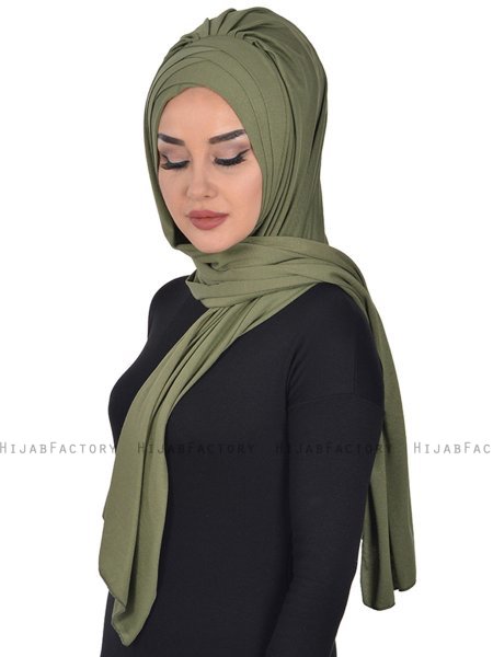 Tamara - Khaki Praktisk Bumull Hijab