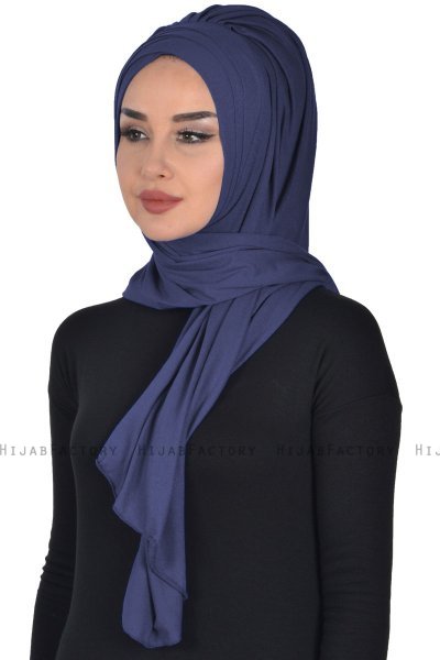 Tamara - Marineblå Praktisk Bumull Hijab