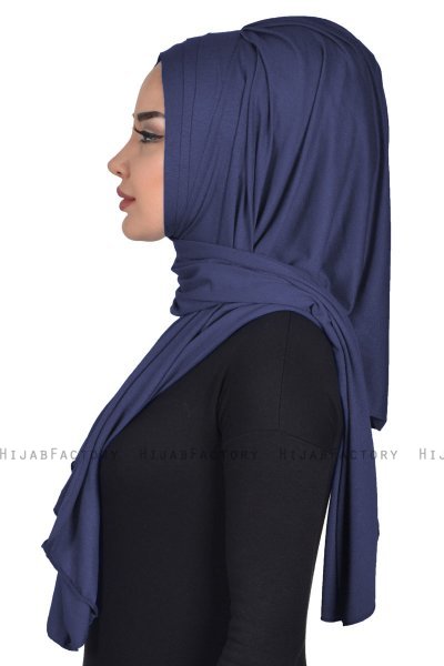Tamara - Marineblå Praktisk Bumull Hijab