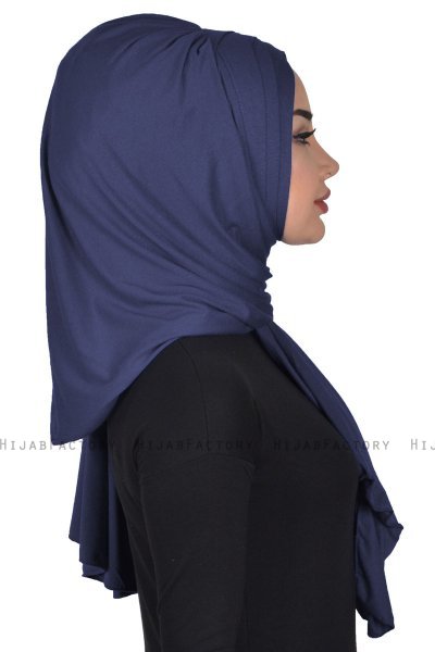 Tamara - Marineblå Praktisk Bumull Hijab