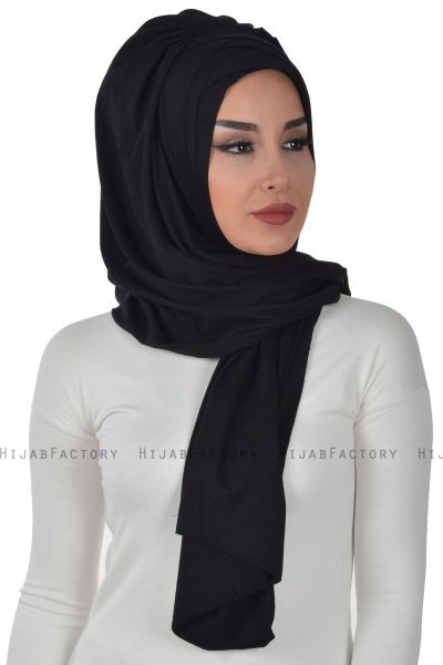 Tamara - Svart Praktisk Bumull Hijab